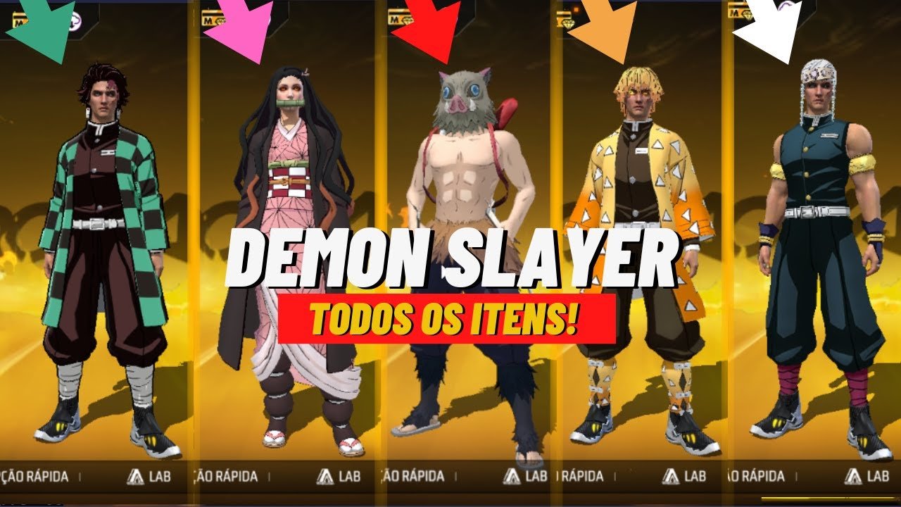 codiguin ff 2023 infinito do emote de demon slayer